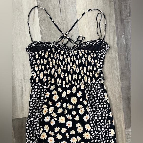 Free People Tigerlily Criss-cross Drawstring Midi Dress Black White Sz XS - Picture 8 of 9